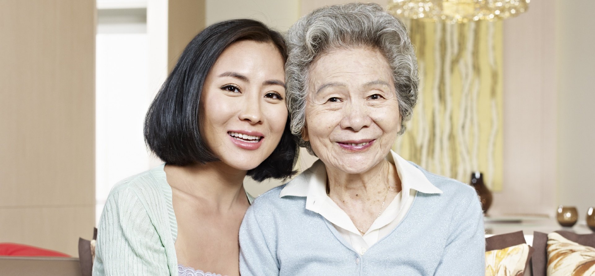 Daughter and elderly mother
